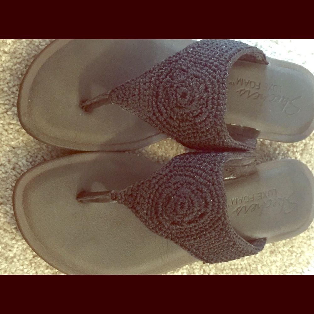 Black crocheted sandal